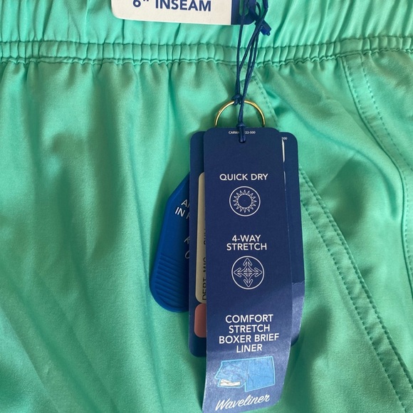 Caribbean Blue Swim Trunks Lightweight Elastic Waist 4XB - Picture 5 of 7